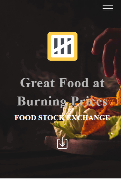 Mobile layout of food stock exchange  app